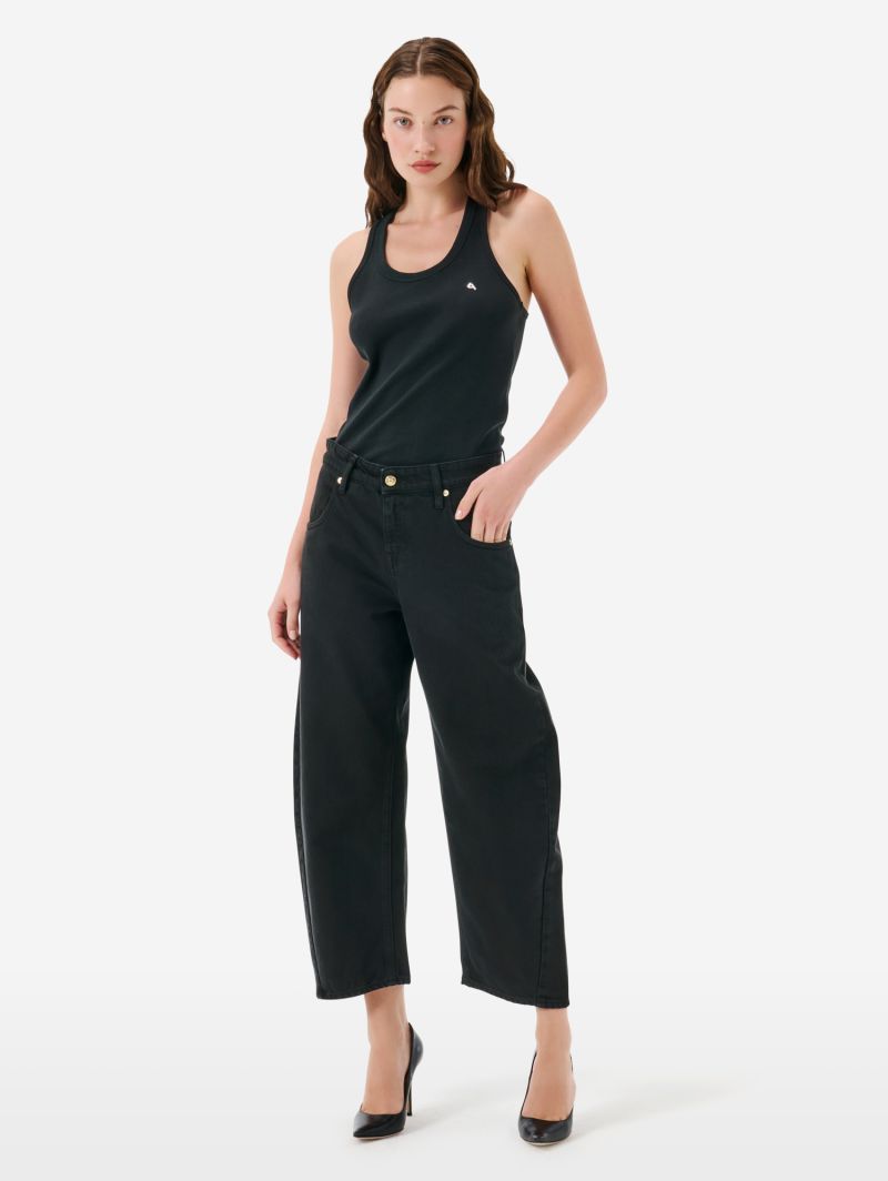 Aida crop super fitted low waist cropped curve leg direct dyed