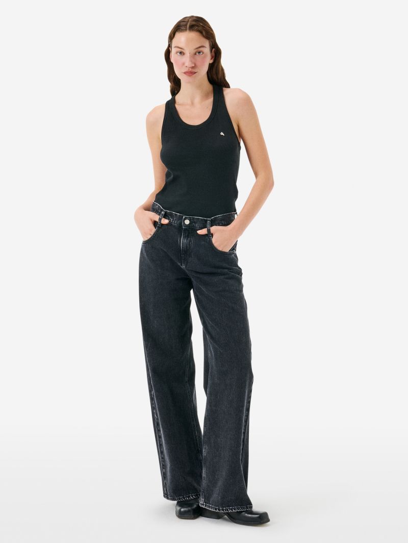 Aida low super fitted low waist volume leg eco enzyme stone wash