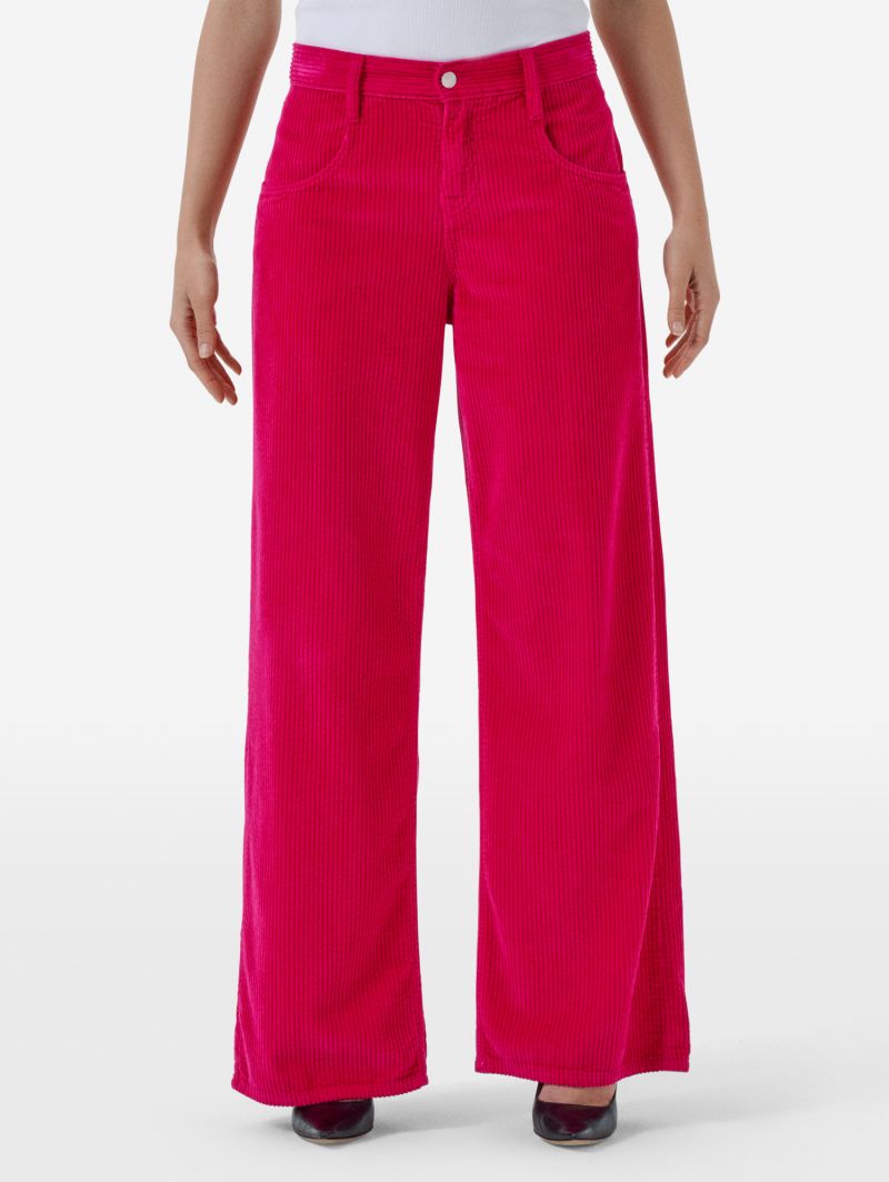Pantaloni Aida Low wide leg in velluto