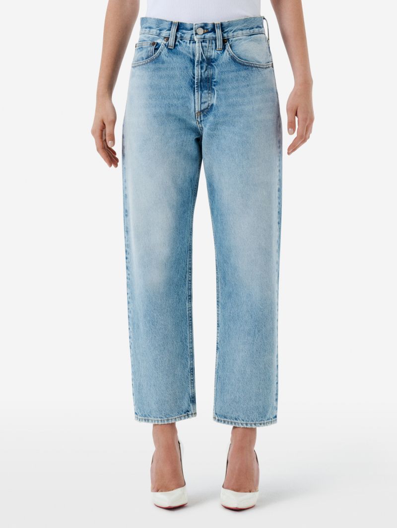 Bella '90s fit mid rise straight light bleach broken edge