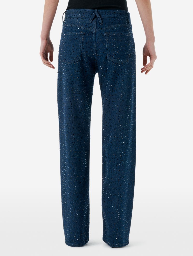 Mila low rise '90s fit with strass rinse wash