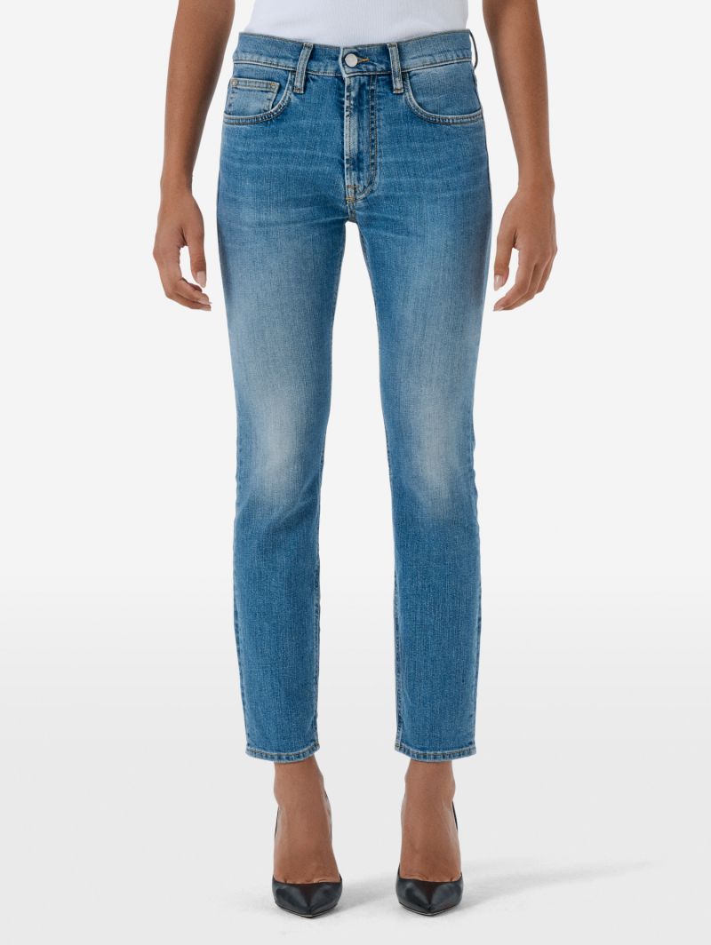 Body slim high rise mid tone natural vintage