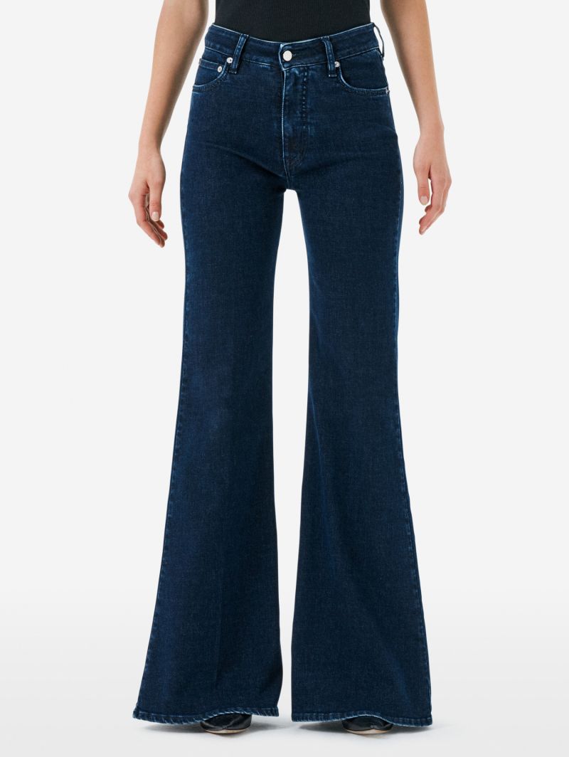 Flaire high rise flared eco enzyme stone wash
