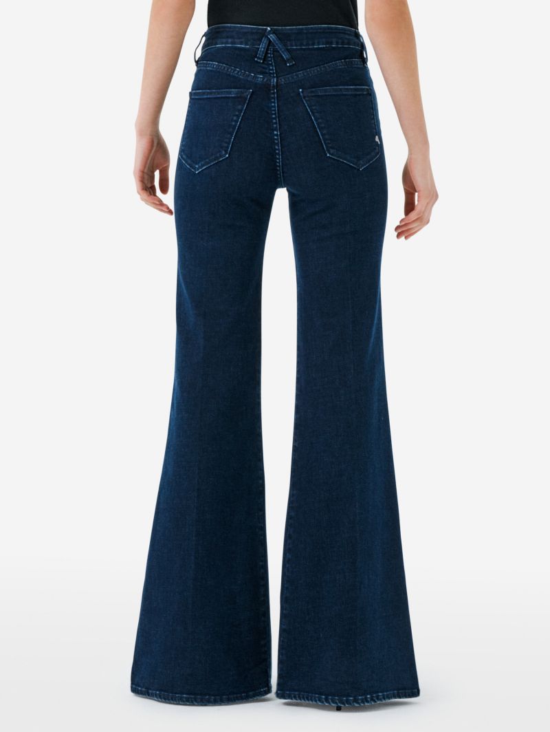 Flaire high rise flared eco enzyme stone wash