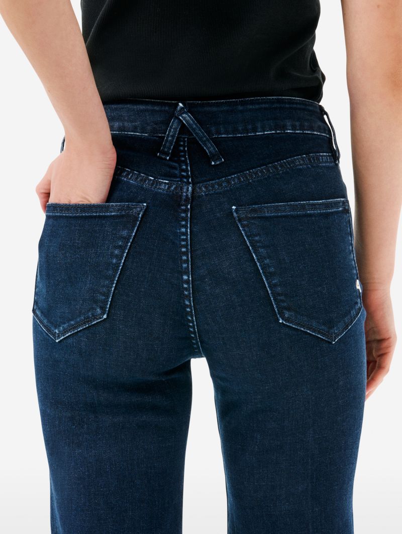 Flaire high rise flared eco enzyme stone wash