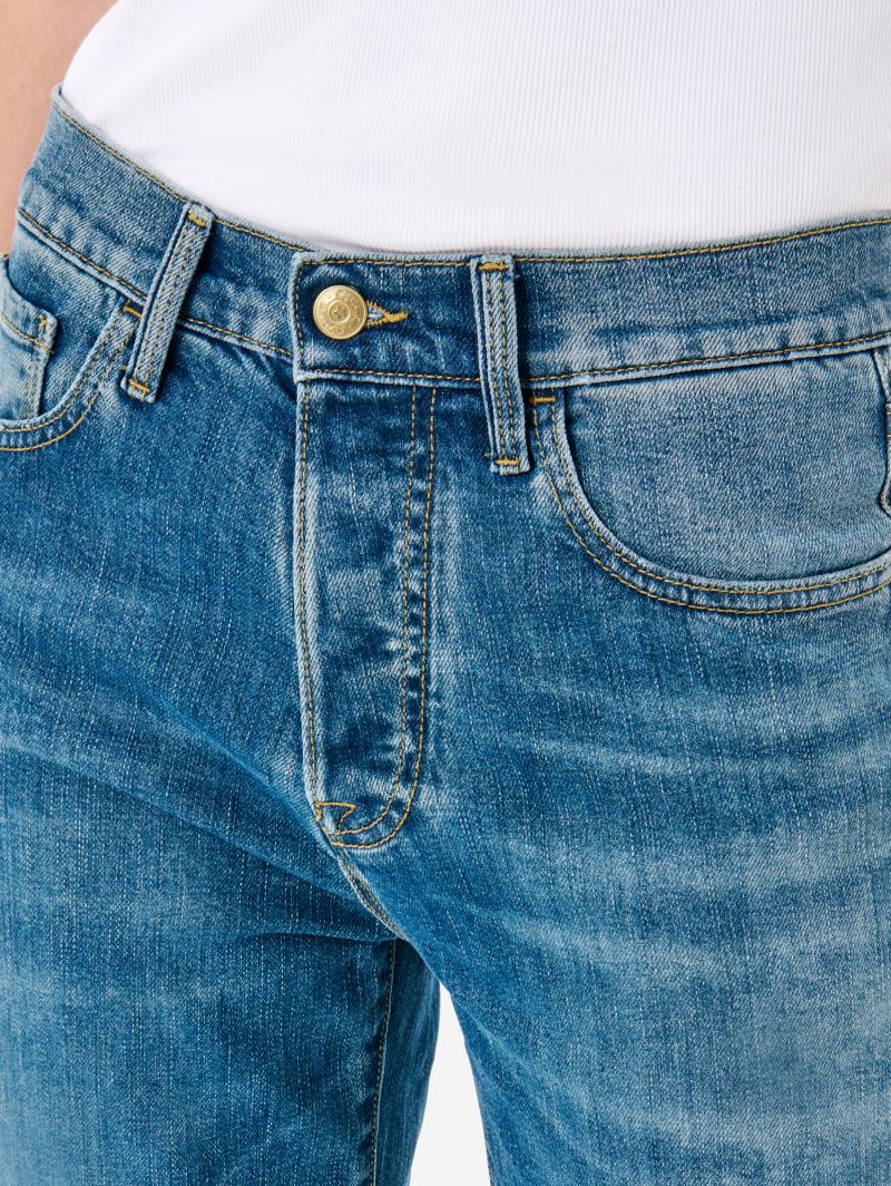 Luna mid rise flared medium vintage destroyed edge