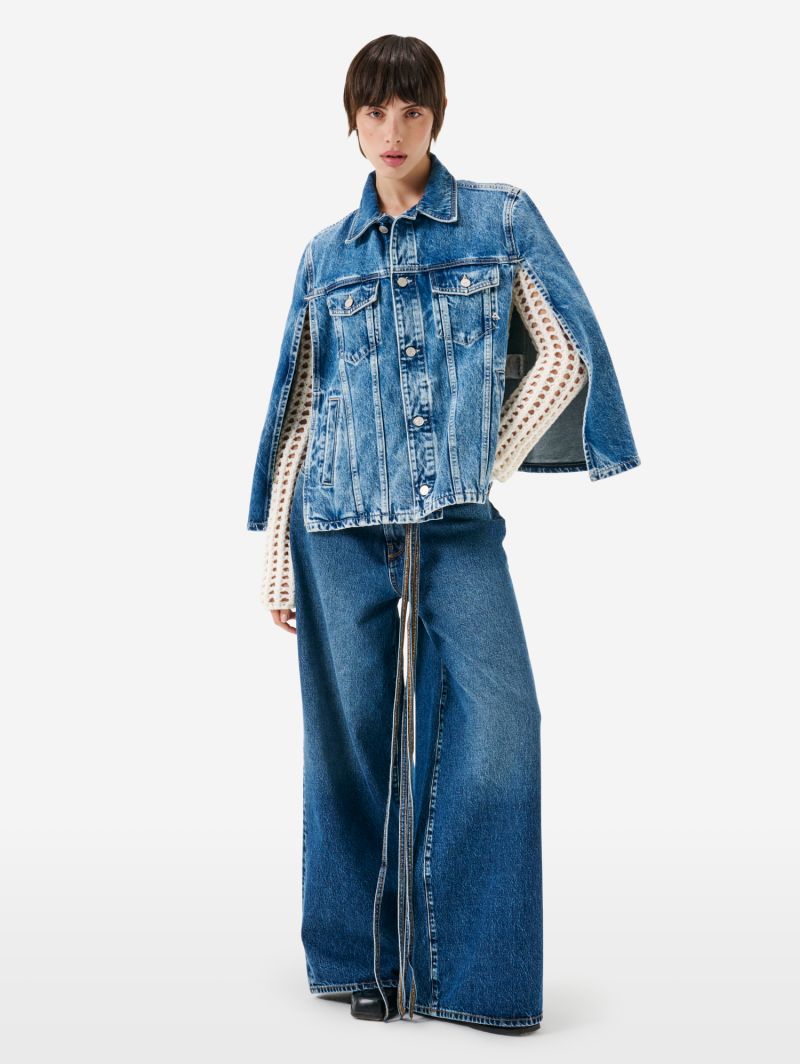 Big low super wide leg low waist stone wash brushed