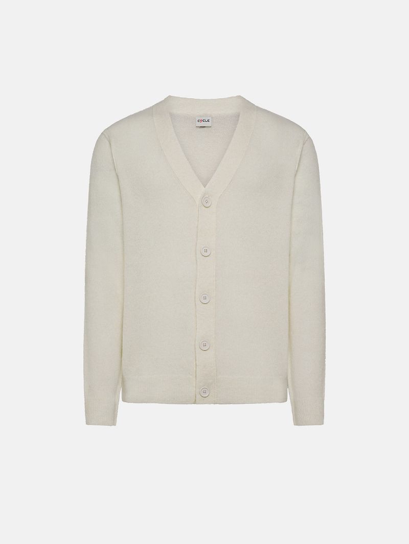 Off white alpaca-blend Ivan cardigan