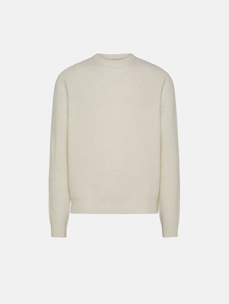Off white alpaca-blend Remo jumper