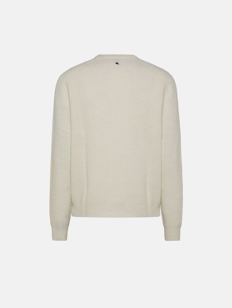 Off white alpaca-blend Remo jumper