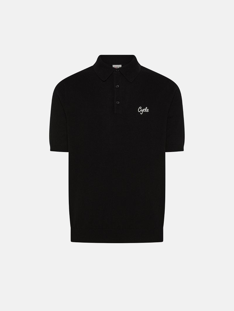 Black Merino wool-blend Aldo polo shirt