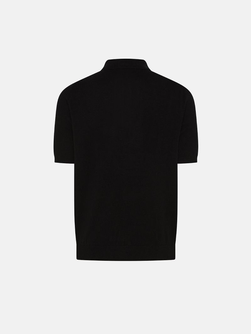 Black Merino wool-blend Aldo polo shirt