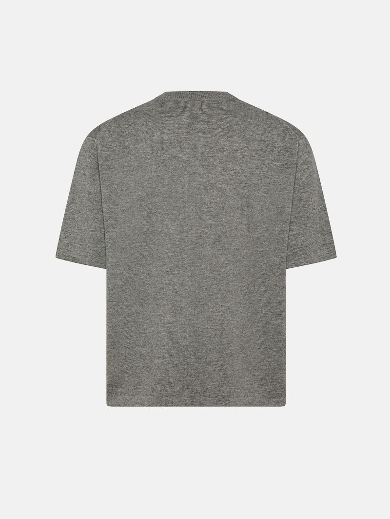 Light grey merino wool-blend Gino T-shirt