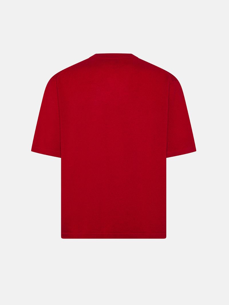Red merino wool-blend Gino T-shirt