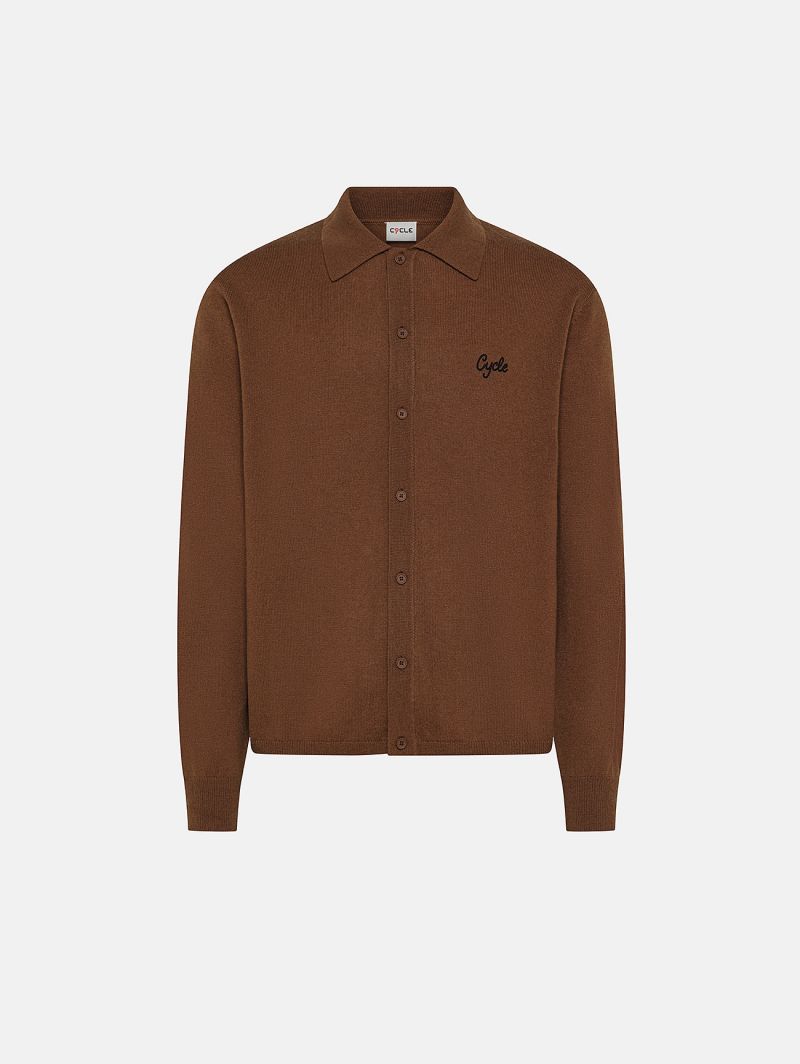 Havana merino wool-blend Lapo shirt