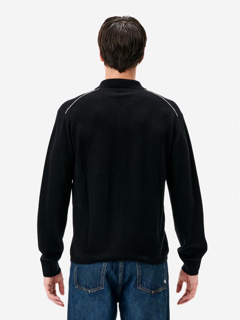 Black merino wool-blend Lapo shirt