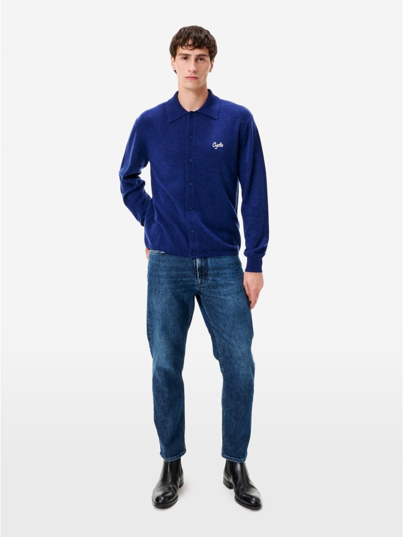 Blue merino wool-blend Lapo shirt
