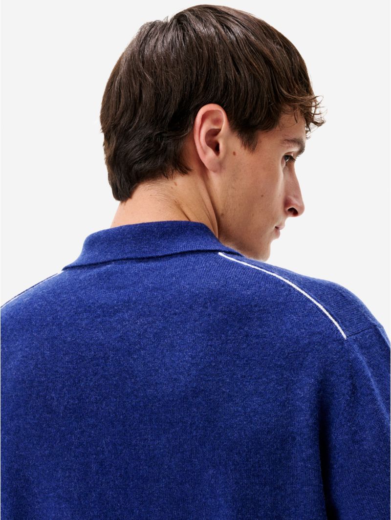 Blue merino wool-blend Lapo shirt