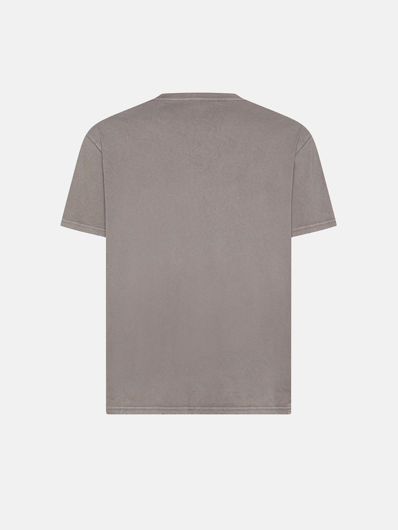 Dark beige pure cotton jersey T-shirt