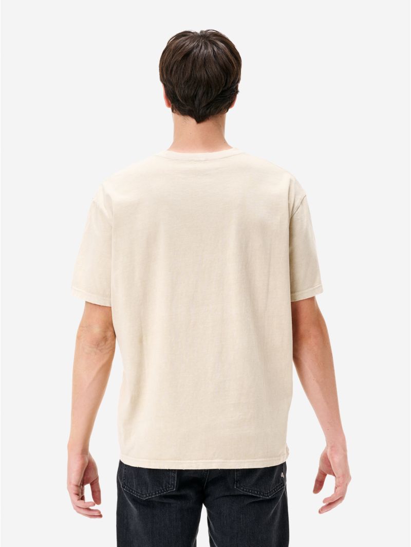 Boxy embroidery regular t-shirt distressed mineral overdyed