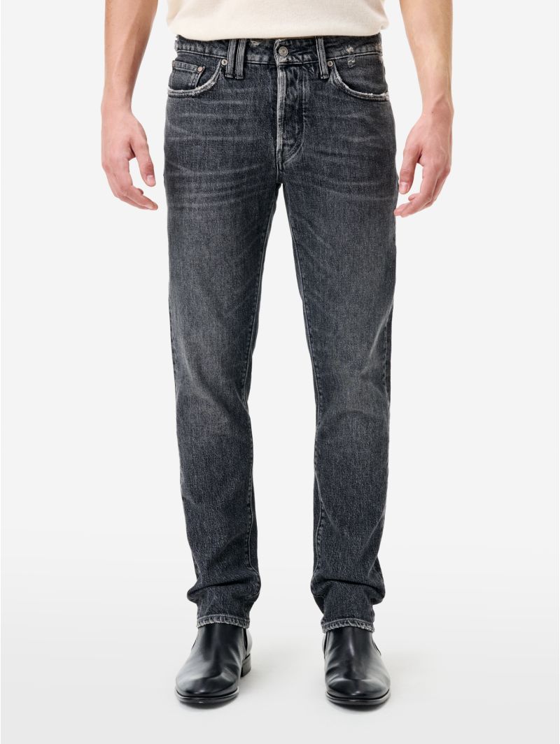 Jeans slim fit effetto vintage grigio scuro