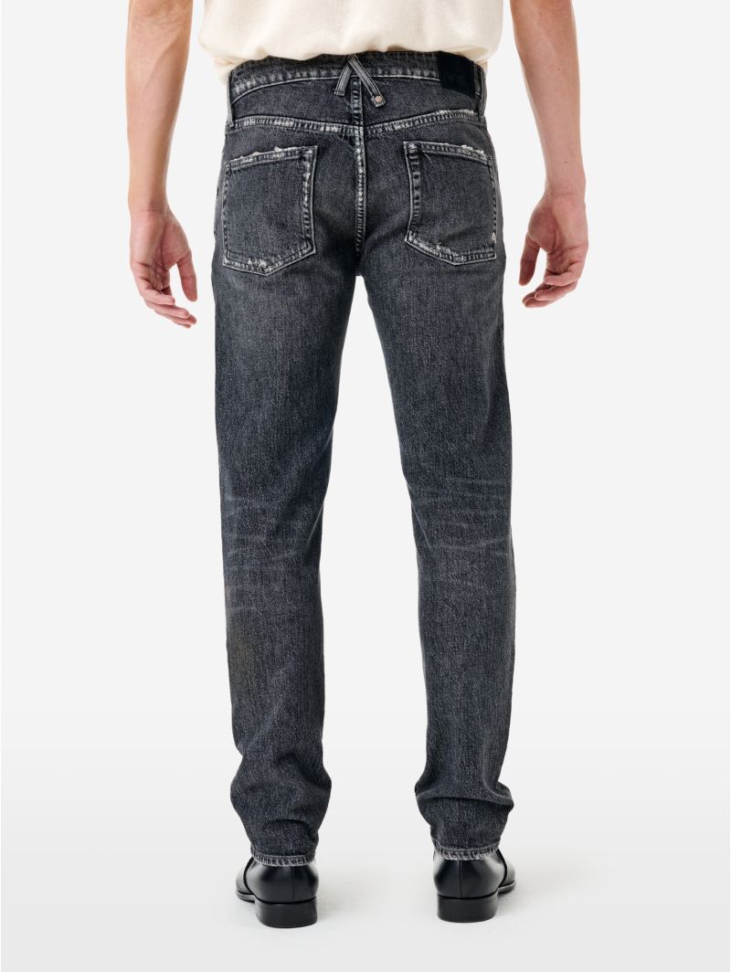 Jeans slim fit effetto vintage grigio scuro