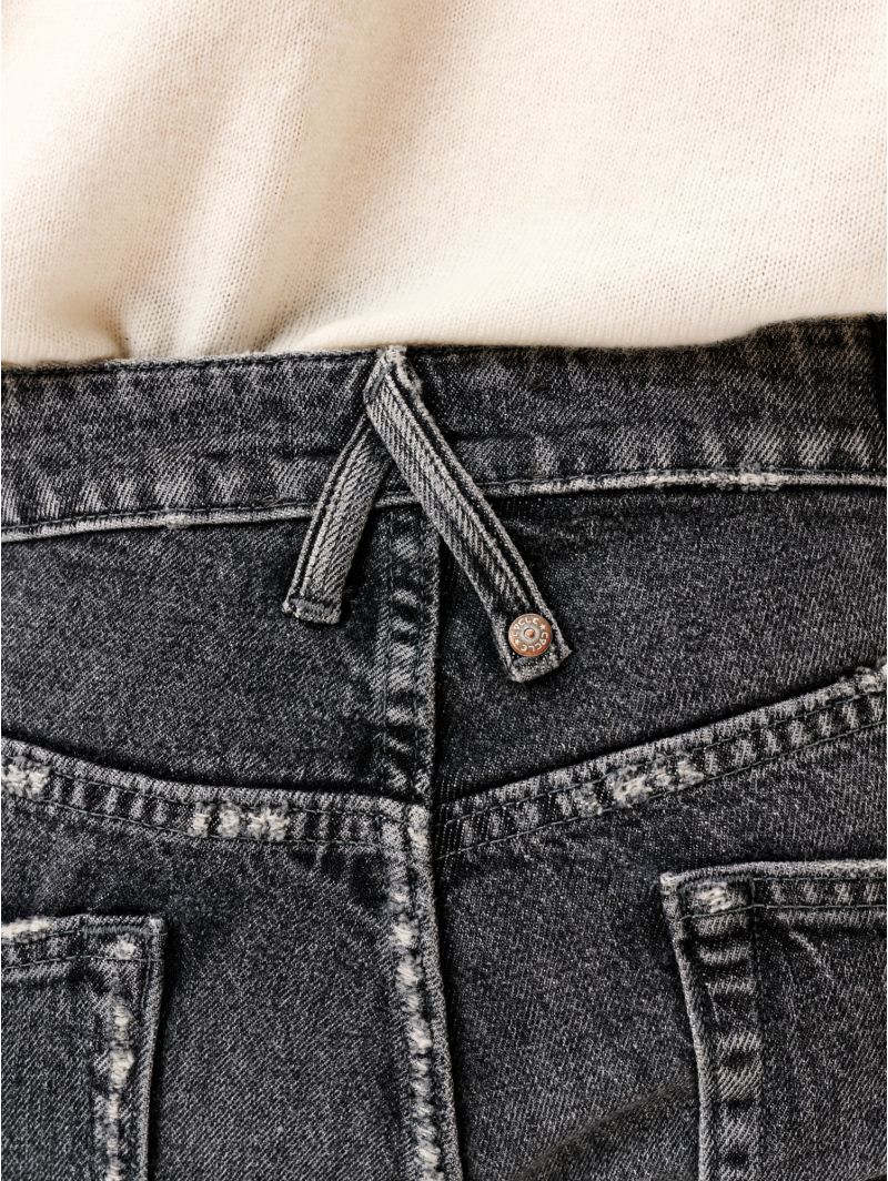 Jeans slim fit effetto vintage grigio scuro
