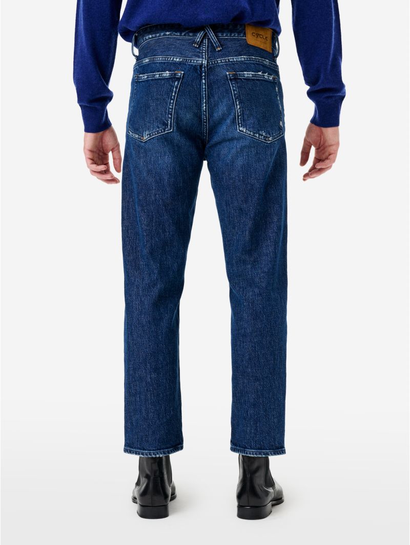 Navy blue vintage-effect tapered-fit Lucky jeans
