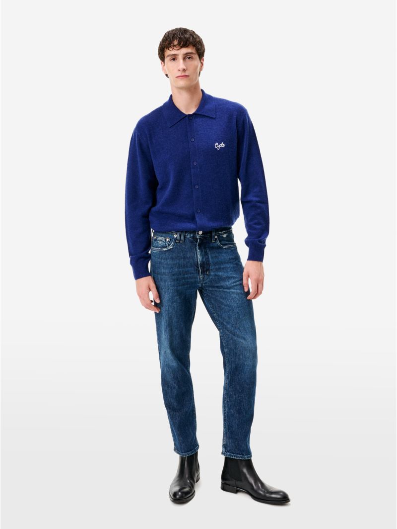 Navy blue vintage-effect tapered-fit Lucky jeans