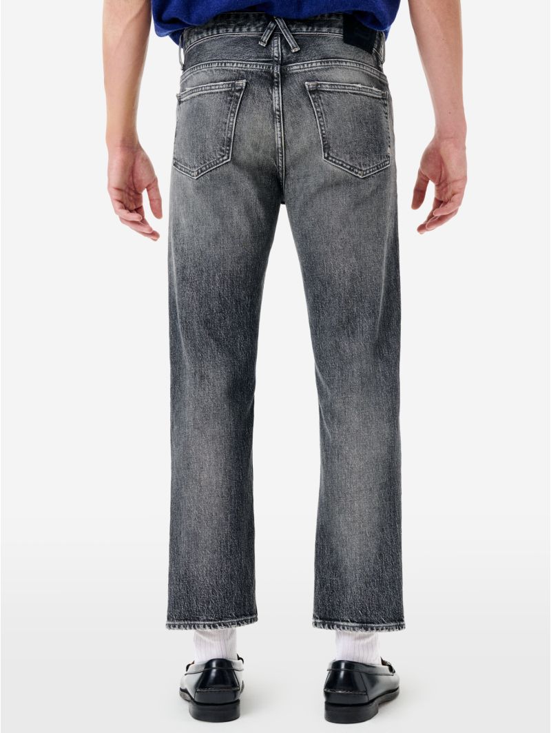 Wise comfort regular fit straight ankle leg stone wash brushed