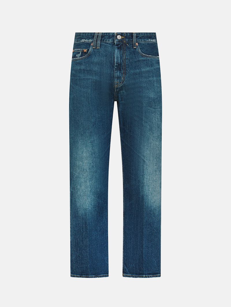 Wise comfort regular fit straight ankle leg raw with light dirty