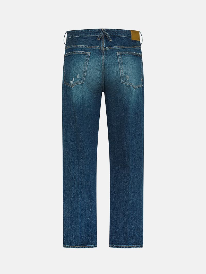 Wise comfort regular fit straight ankle leg raw with light dirty