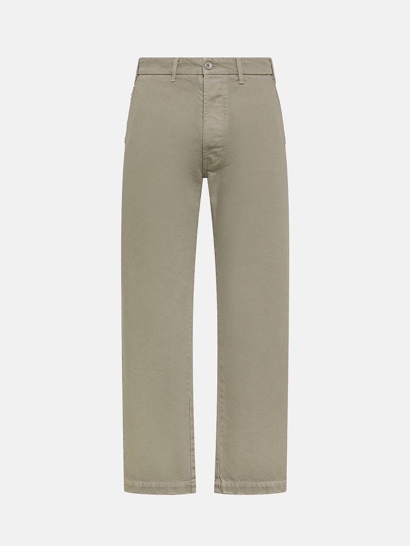 Full chino straight leg distressed garment dyed