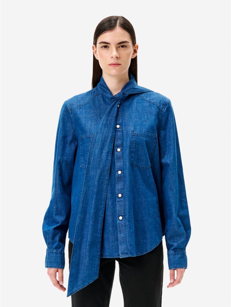 Christine boxy shirt dark enzyme stone wash