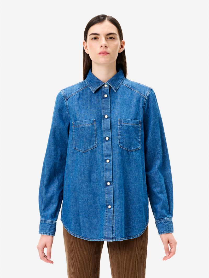 Agatha regular shirt dark enzyme stone wash