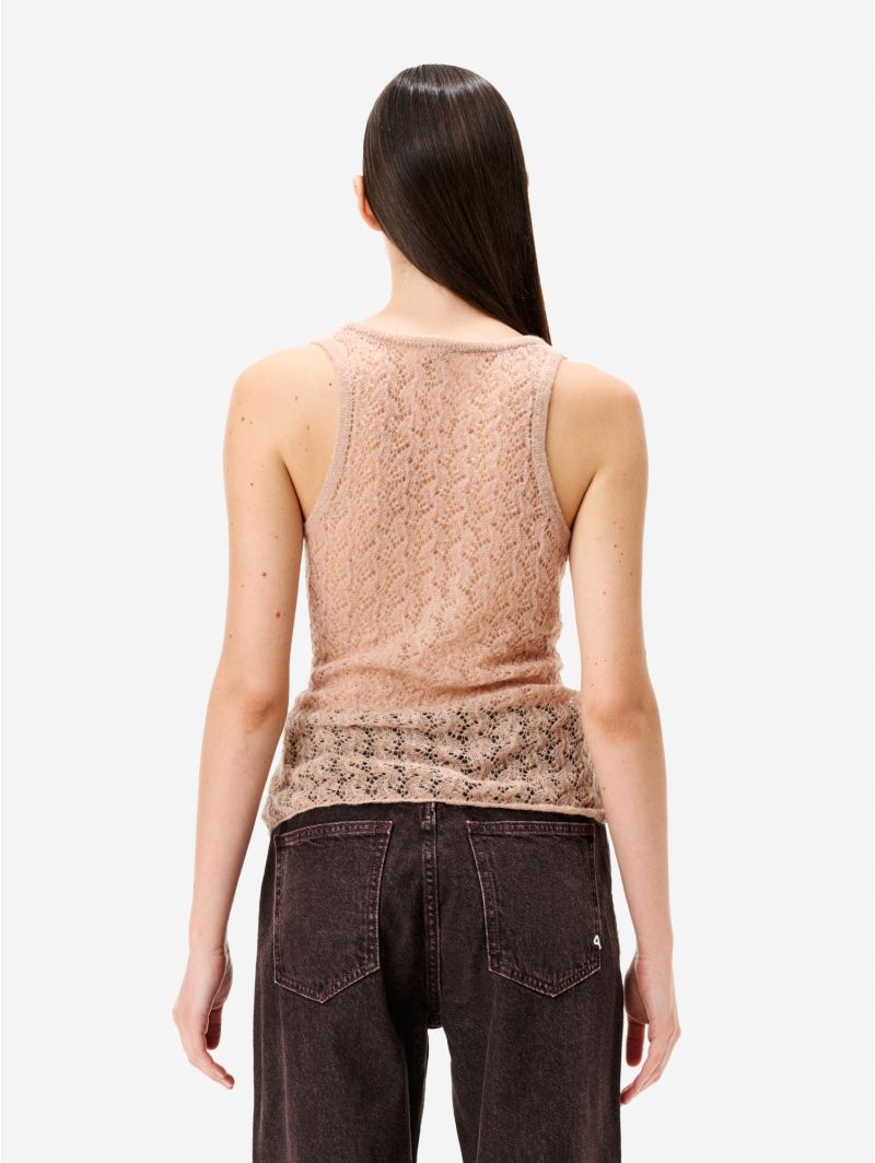 Beige alpaca-blend Aura vest top