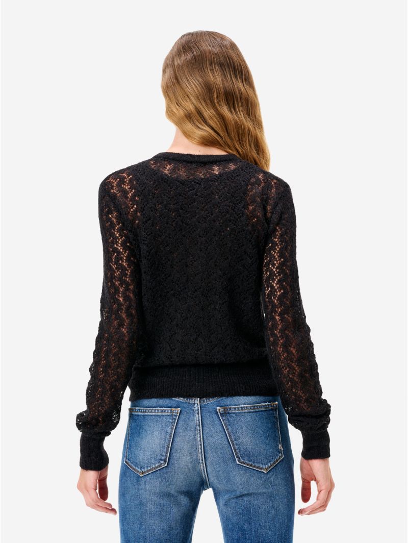 Black alpaca-blend Mara cardigan