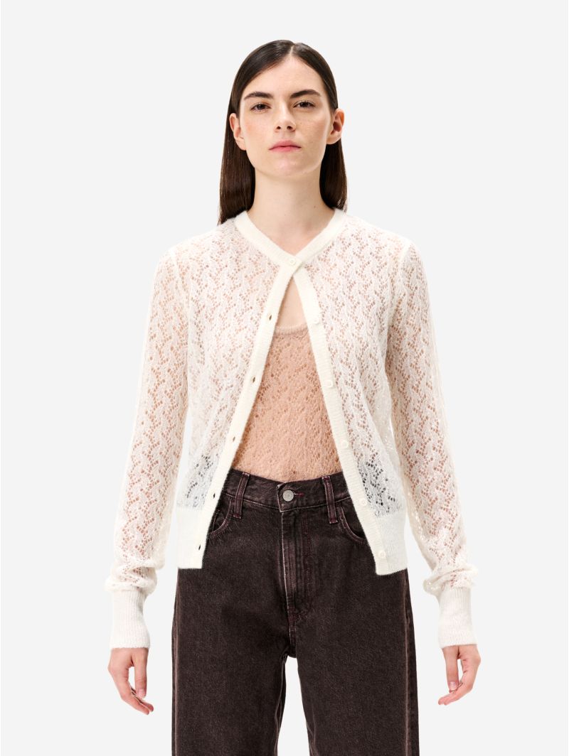 Off white alpaca-blend Mara cardigan