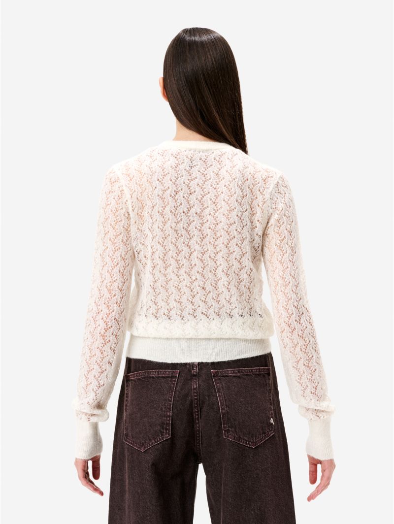 Off white alpaca-blend Mara cardigan