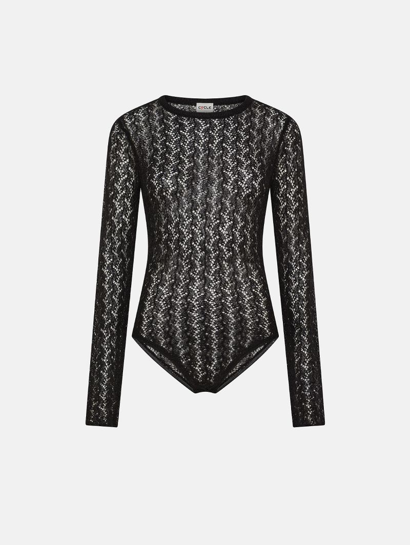 Black alpaca-blend Sara bodysuit