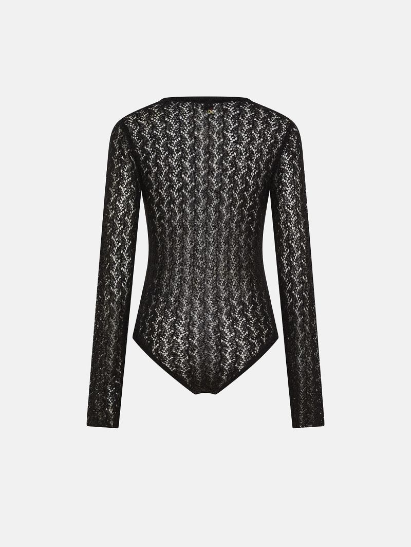 Black alpaca-blend Sara bodysuit