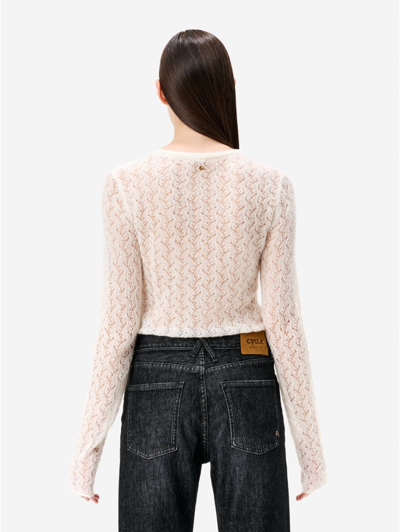 Body Sara in misto alpaca bianco panna