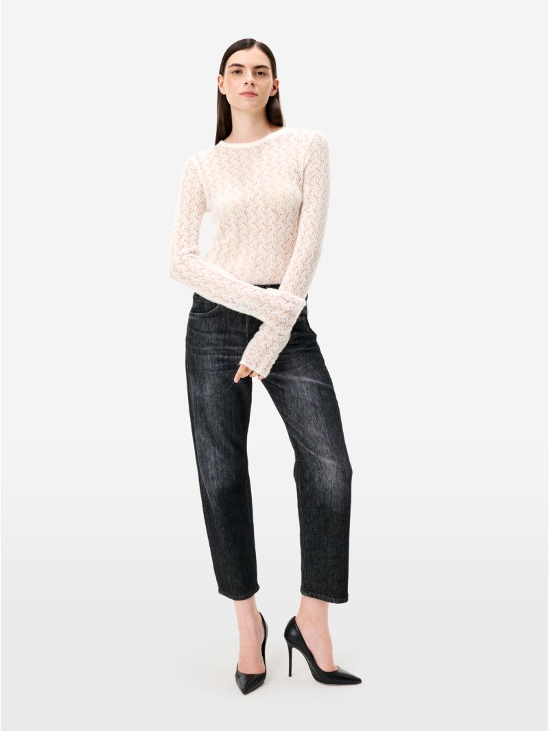 Body Sara in misto alpaca bianco panna