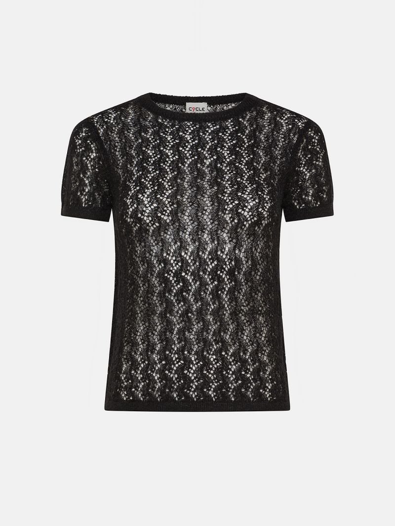 Black alpaca-blend Pina T-shirt