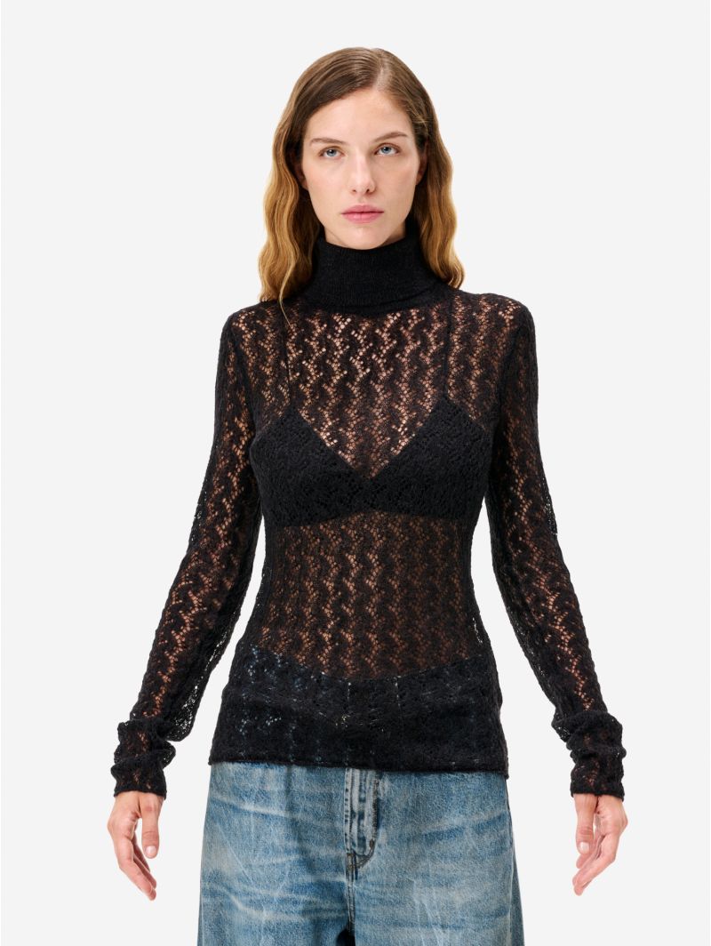 Maglia dolcevita Deva in misto alpaca nero