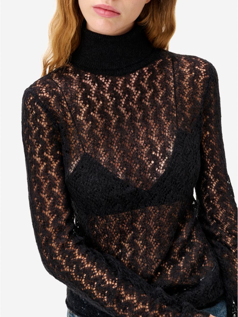 Maglia dolcevita Deva in misto alpaca nero