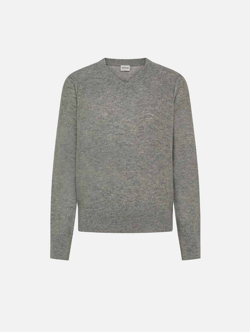 Light grey merino wool-blend Ada jumper