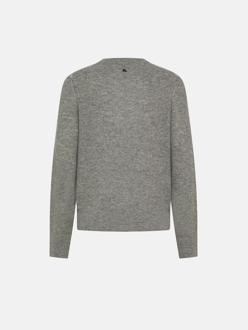 Light grey merino wool-blend Ada jumper