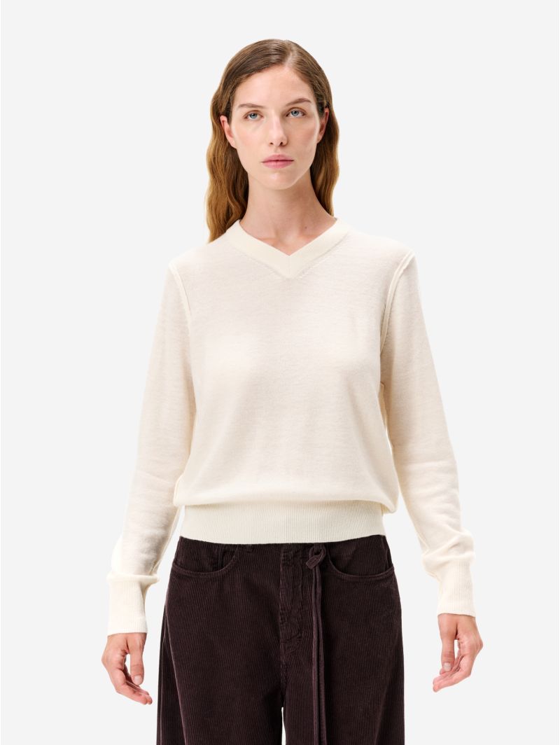 Maglia Ada in misto lana Merino bianco panna