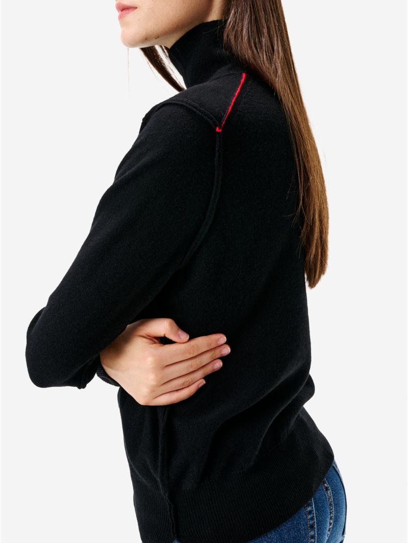Maglia dolcevita Alba in misto lana Merino nero
